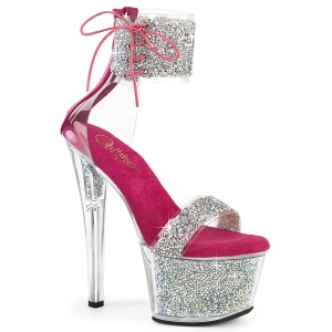 Pink 18 cm SKY-327RSI pleaser magassarkú boka mandzsetta strass