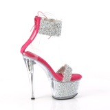 Pink 18 cm SKY-327RSI pleaser magassarkú boka mandzsetta strass